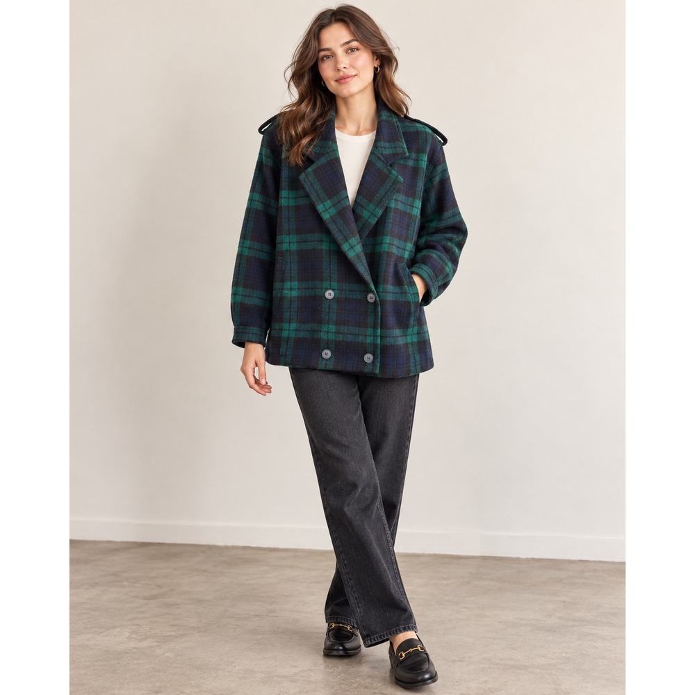 Laird-Portch of Scotland Vintage Wool Jacket Black Watch Plaid Double Breasted